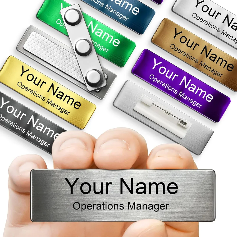 Premium hotel staff name badges for Dubai hospitality businesses