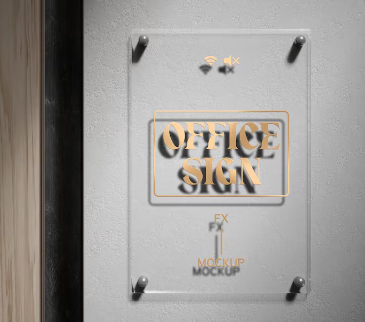 Premium acrylic office signage for modern Dubai workspaces
