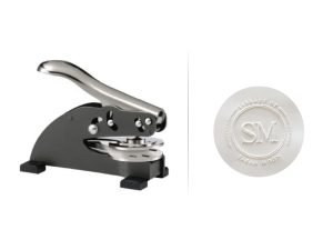 Embossing stamp for certificates and paper marking