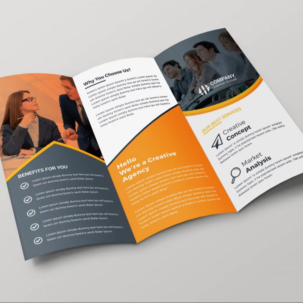 trifold flyers making in all sizes.